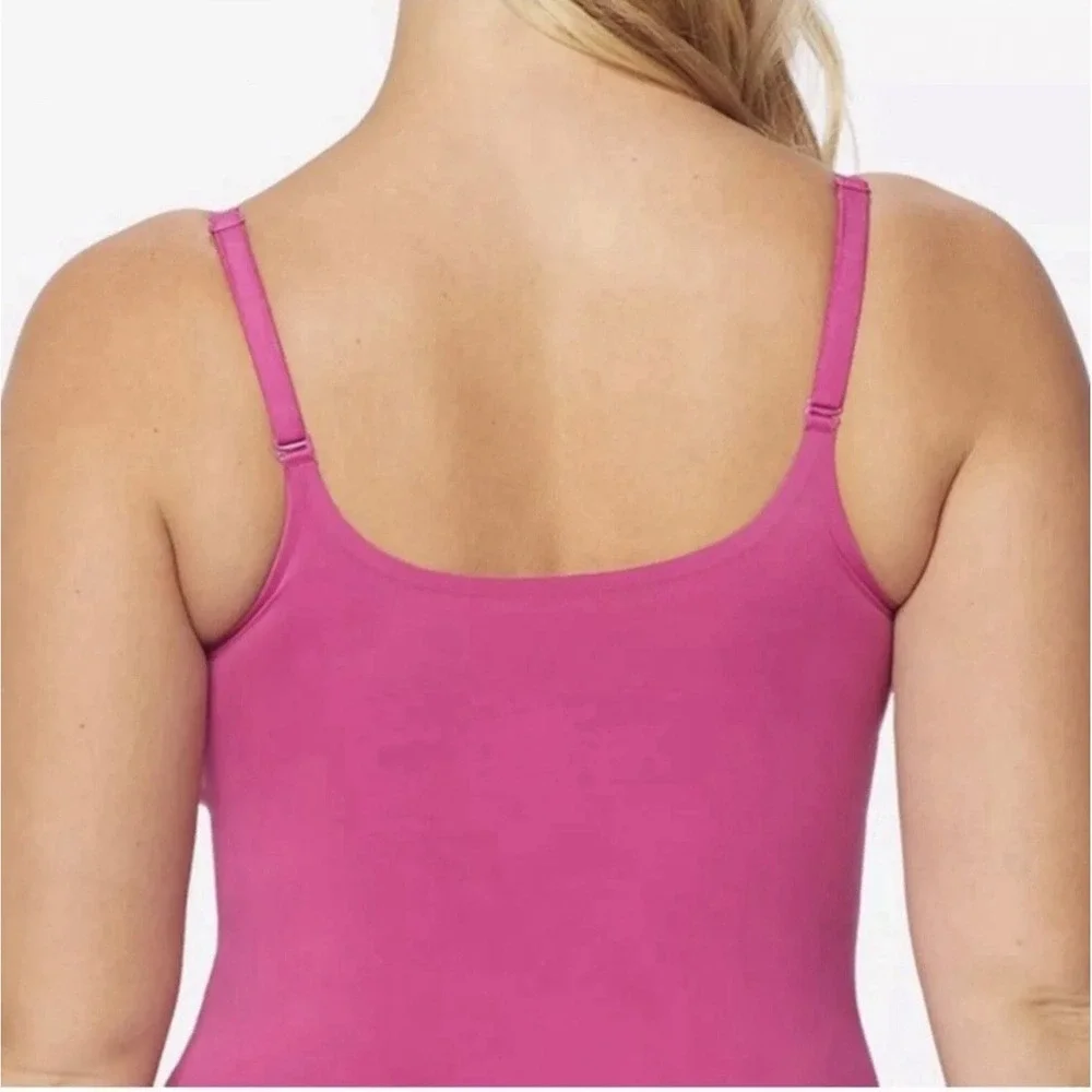 RUBY RIBBON SECOND SKIN V NECK CAMI Fuschia #1808 Size 32 NEW!